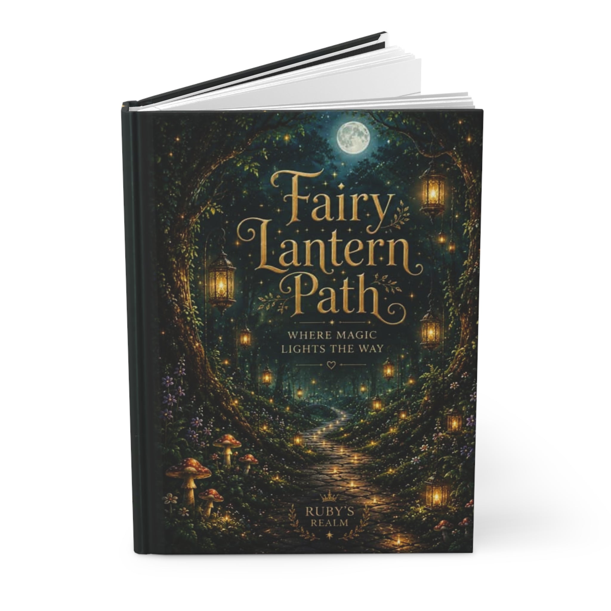 Fairy Lantern Path Hardcover Journal | Enchanted Forest Fantasy Notebook