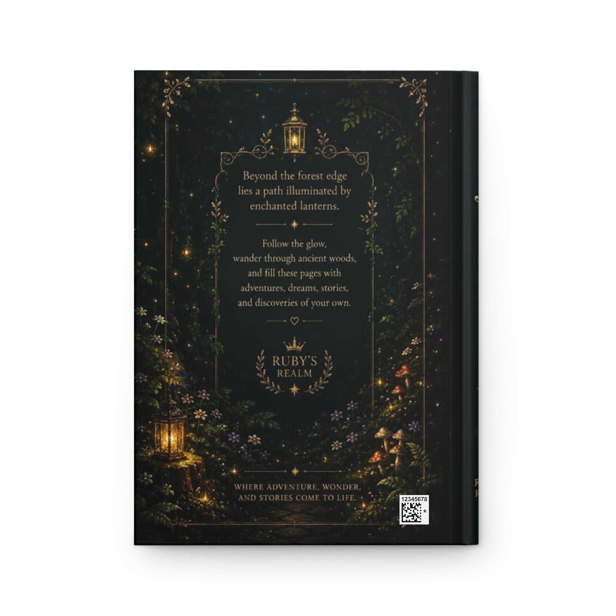 Fairy Lantern Path Hardcover Journal | Enchanted Forest Fantasy Notebook