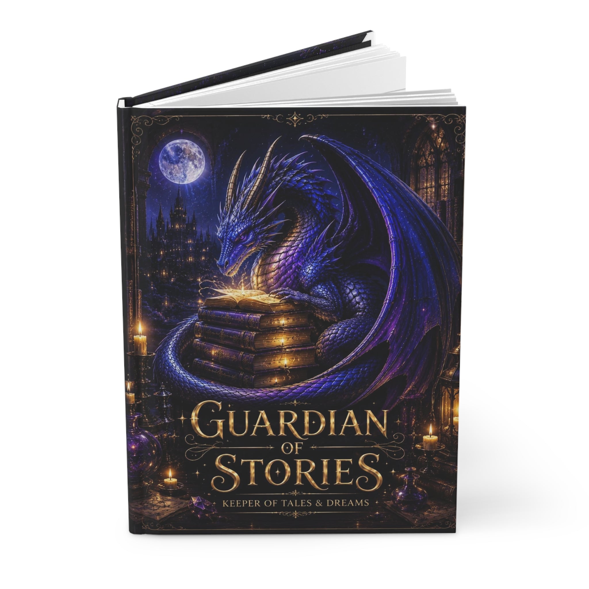 Guardian of Stories Hardcover Journal — Keeper of Tales & Dreams Notebook