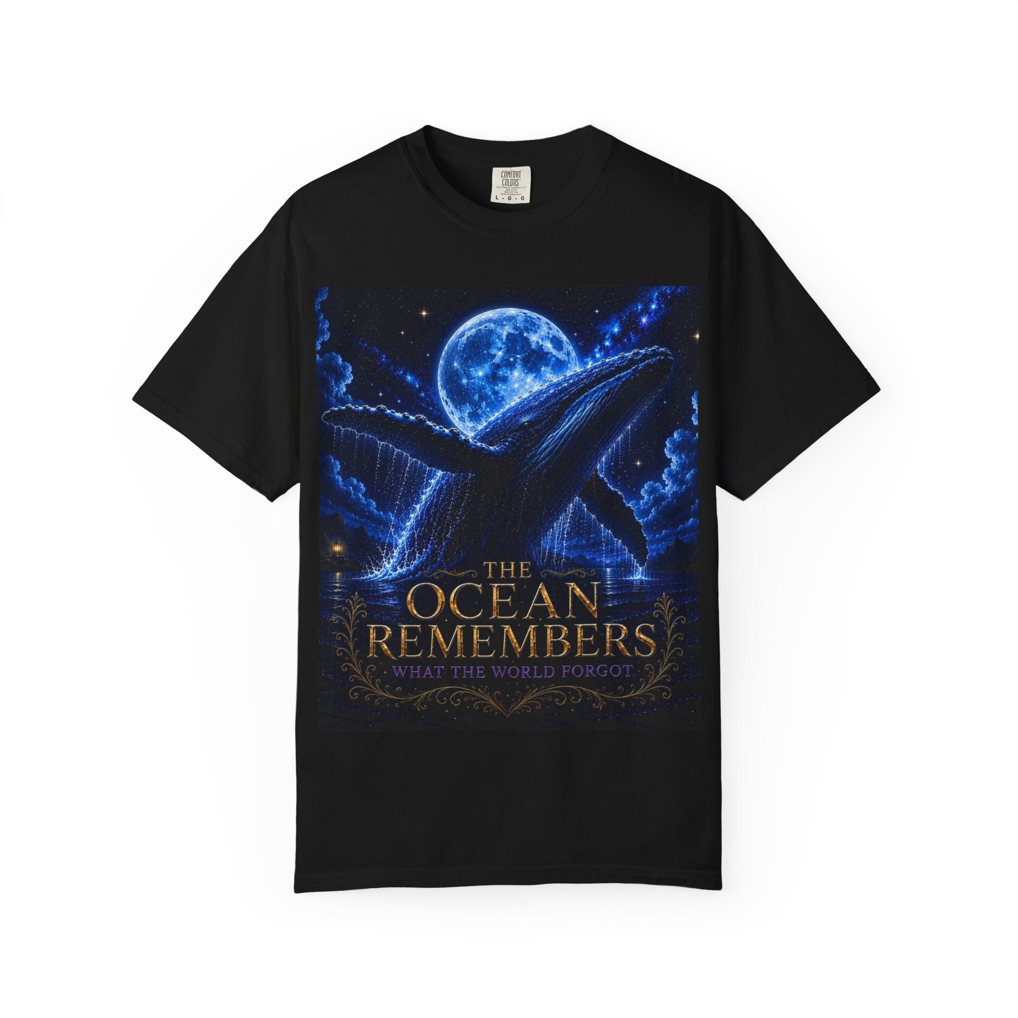 The Ocean Remembers Whale T-Shirt | Moonlit Whale Graphic Tee | Ocean Lover Gift