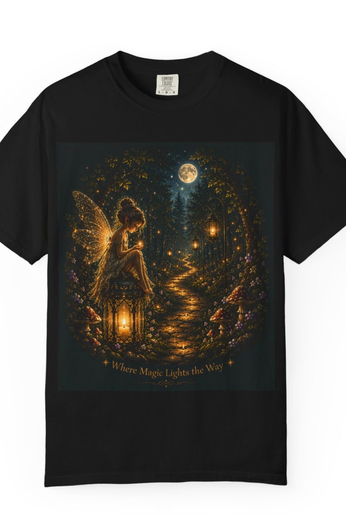 Fairy Lantern Path T-Shirt | Enchanted Forest Fairy Shirt